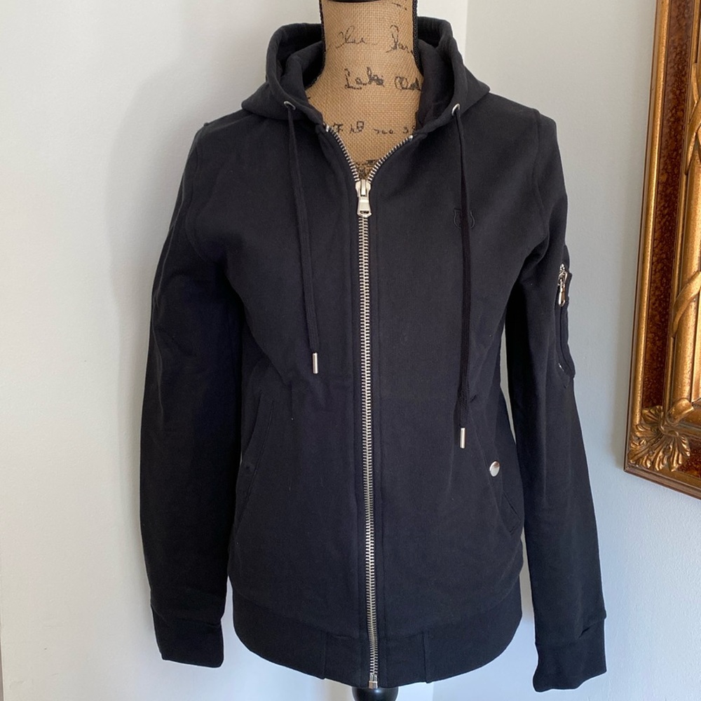 New THE KOOPLES SPORT Women's Zip Hoodie Pockets Black S